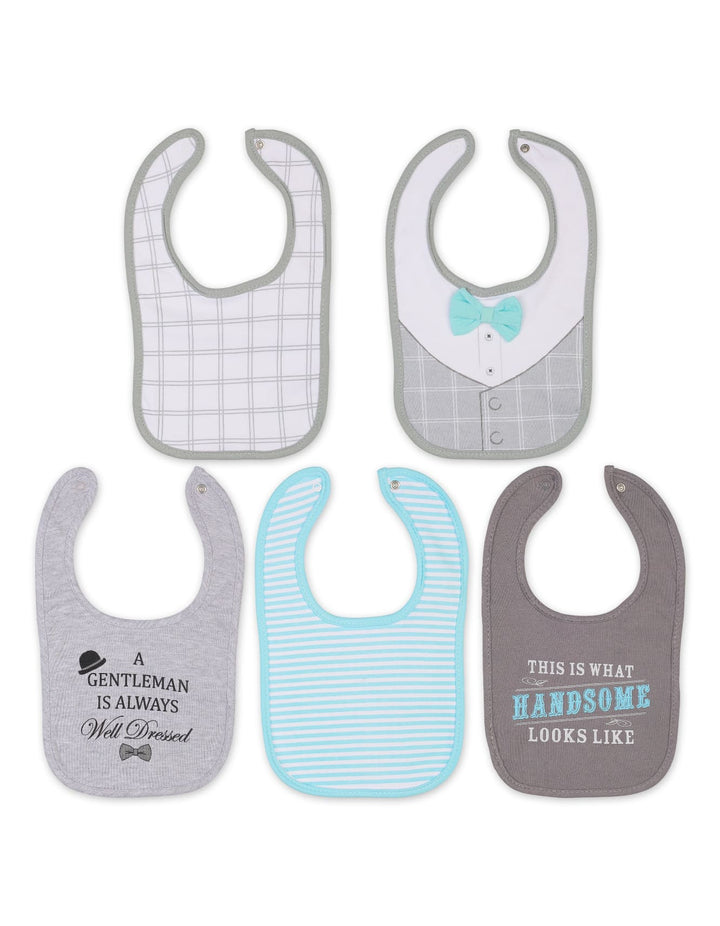 Infant Boy 5 Piece Bibs Set Gentleman at Zubaidas