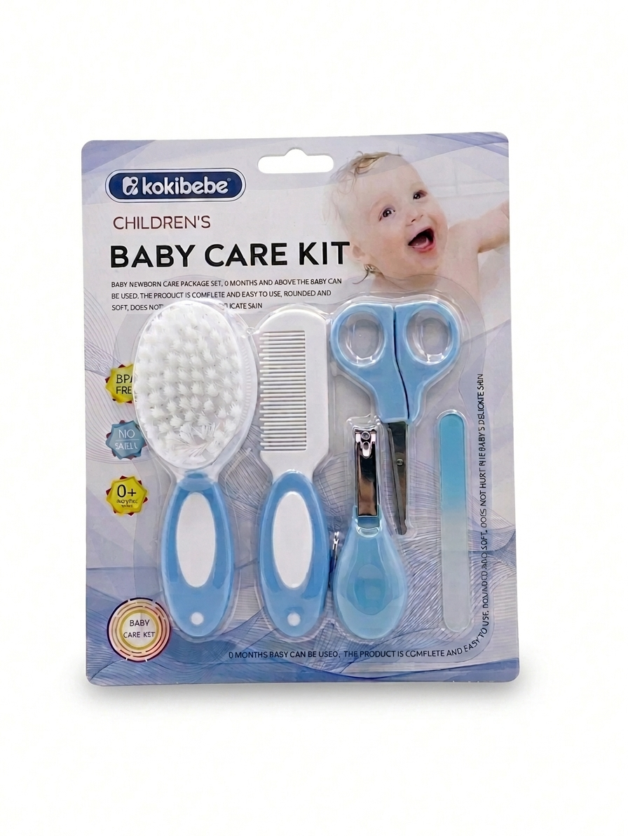 Infant Boy 5 Pieces Grooming Kit Blue at Zubaidas