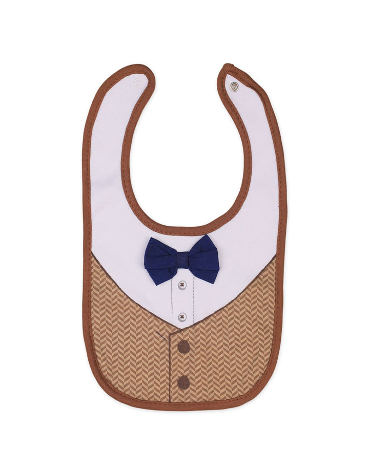 Infant Boy 6 Pcs Bibs and Knotted Caps Set Dapper Little Man at Zubaidas Online Pakistan