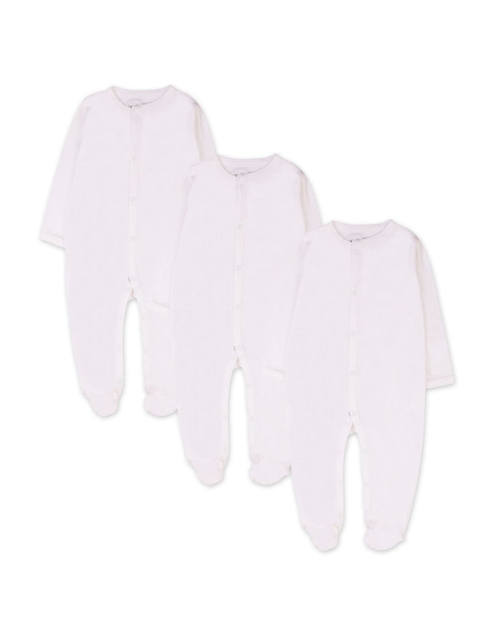 Infant Boy and Girl 3 Pieces Sleep Suit Bambies White at Zubaidas