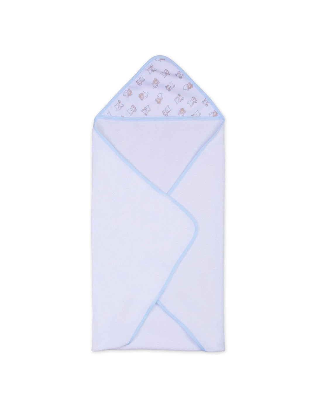 Infant Boy Bath Towel and Washcloth Set Bear Light Blue and White at Zubaidas Official Pakistan