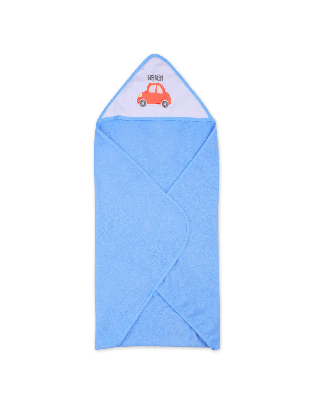 Infant Boy Bath Towel and Washcloth Set Cars Blue and White at Zubaidas Online Pakistan