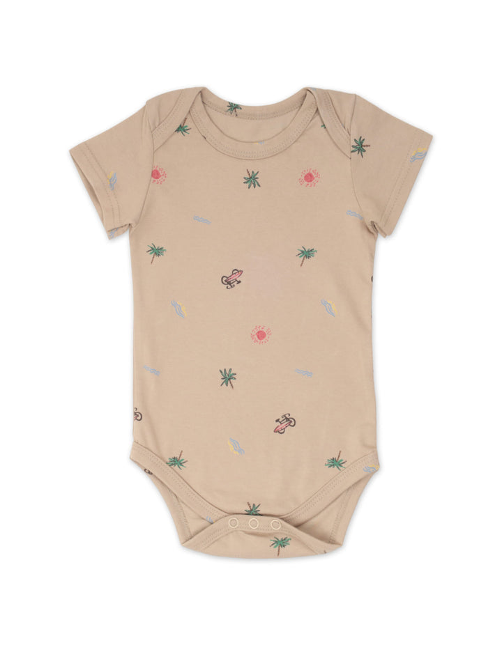 Infant Boy Bodysuit with Shorts 4 Pcs Set Tropical Palm and Sun at Zubaidas Official Pakistan