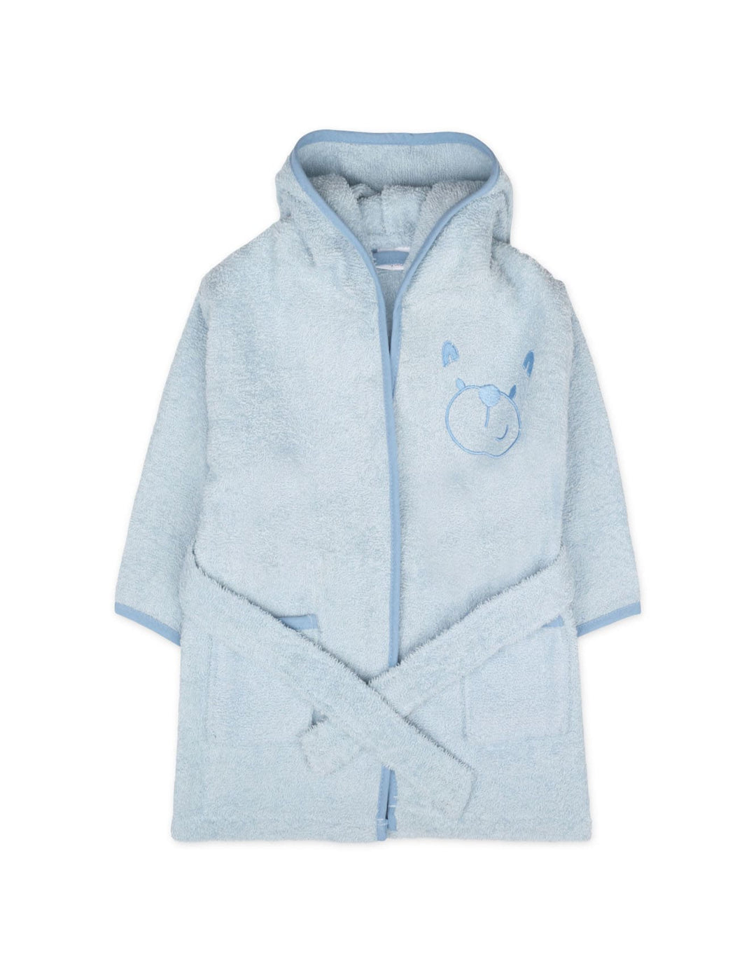 Infant Boy Hooded Bath Robe Bear Face Blue at Zubaidas