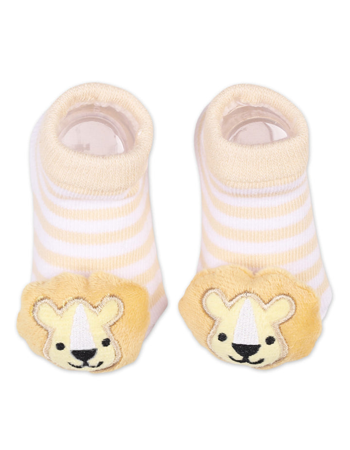 Infant Boy Lion Rattle Booties and Wristband Bambies Yellow at Zubaidas Official Pakistan   