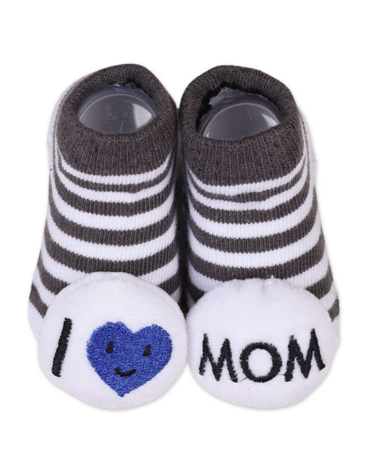 Infant Boy Rattle Booties and Wristband I Love Mom at Zubaidas Official Pakistan