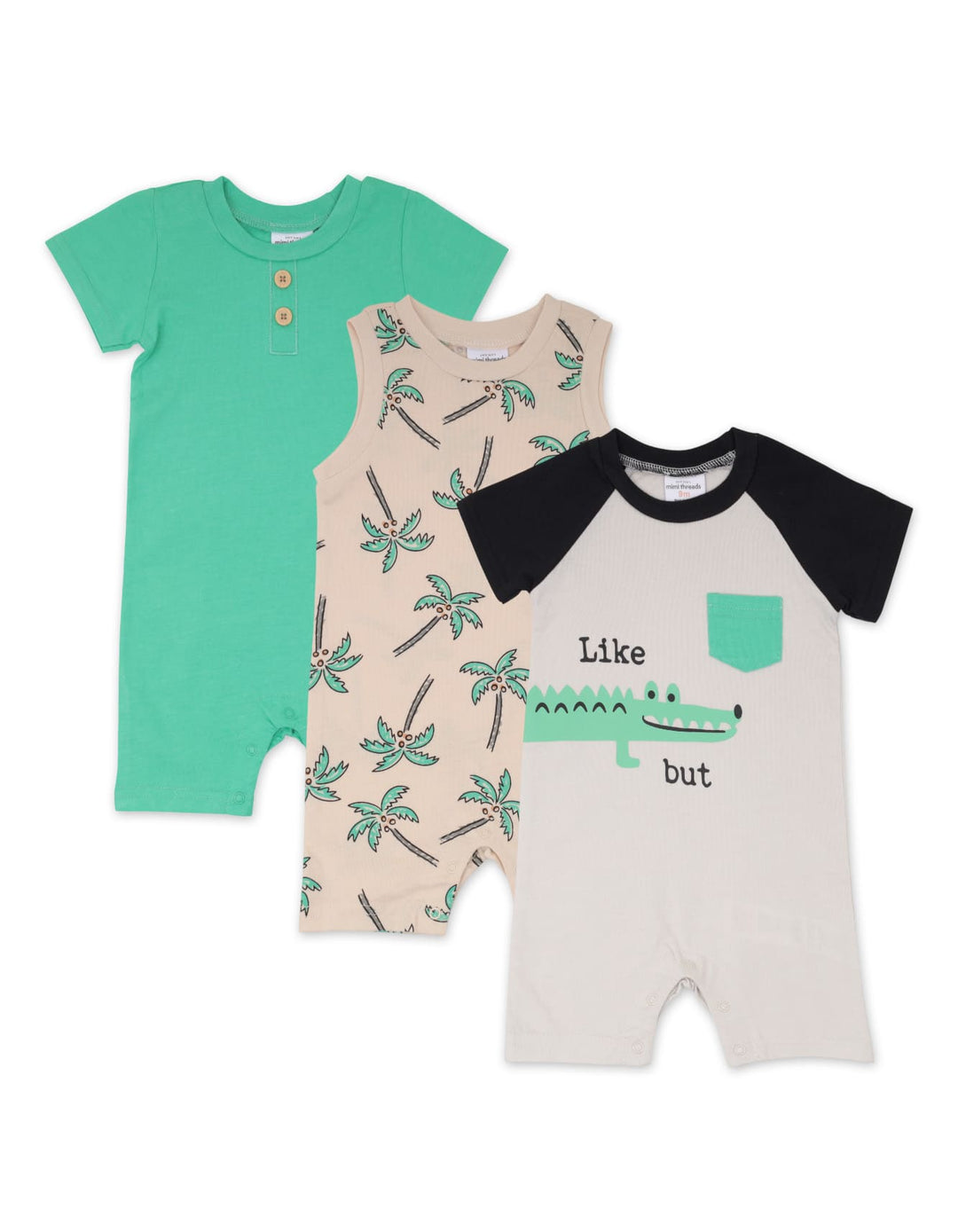 Infant Boy Rompers Pack of 3 Summer Fun at Zubaidas