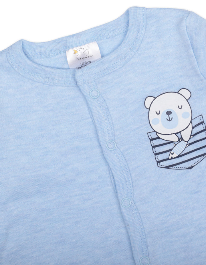 Infant Boy Sleepsuit Pack of 3 Bear Blue at Zubaidas Online Pakistan