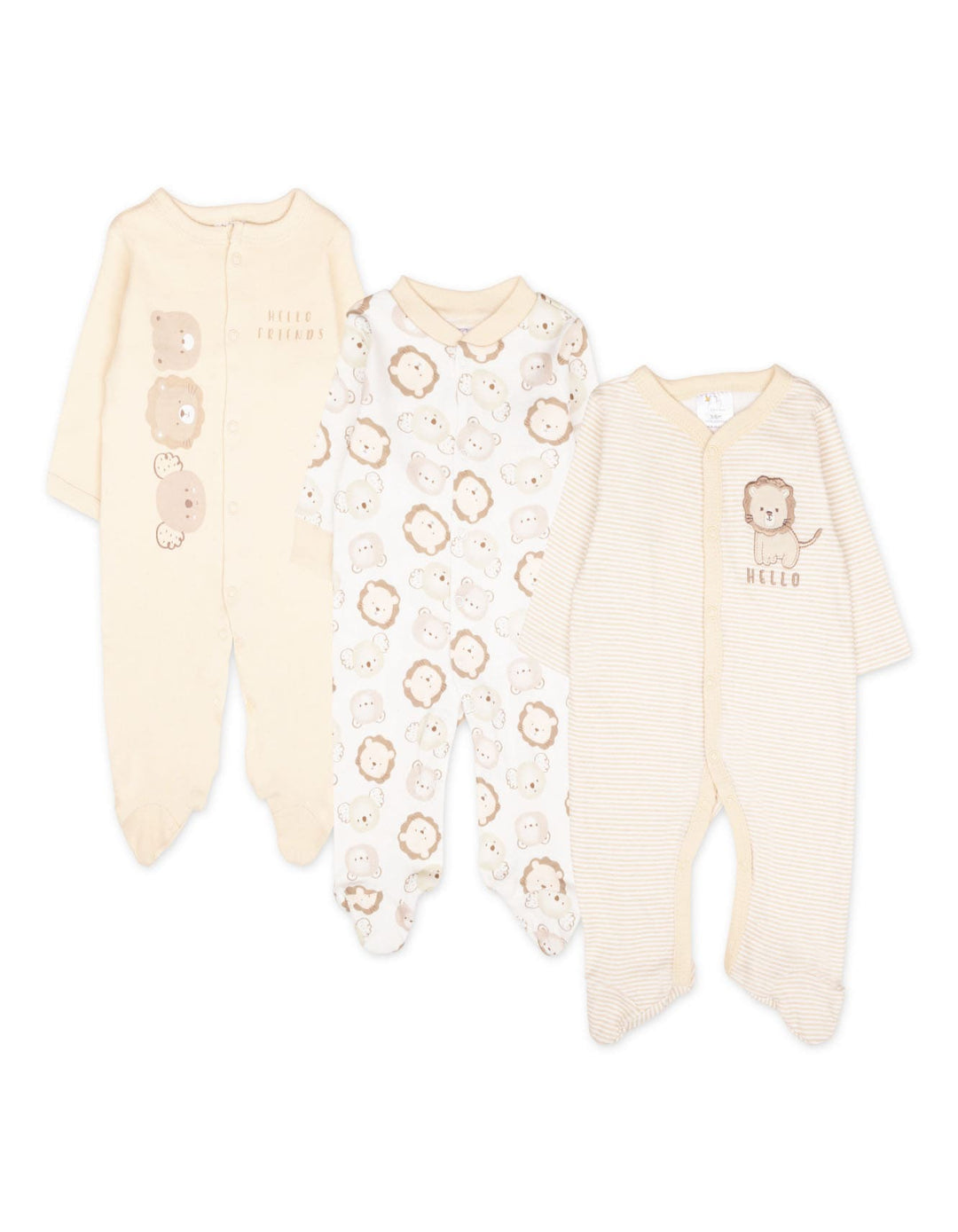 Infant Boy Sleepsuit Pack of 3 Hello Friends at Zubaidas