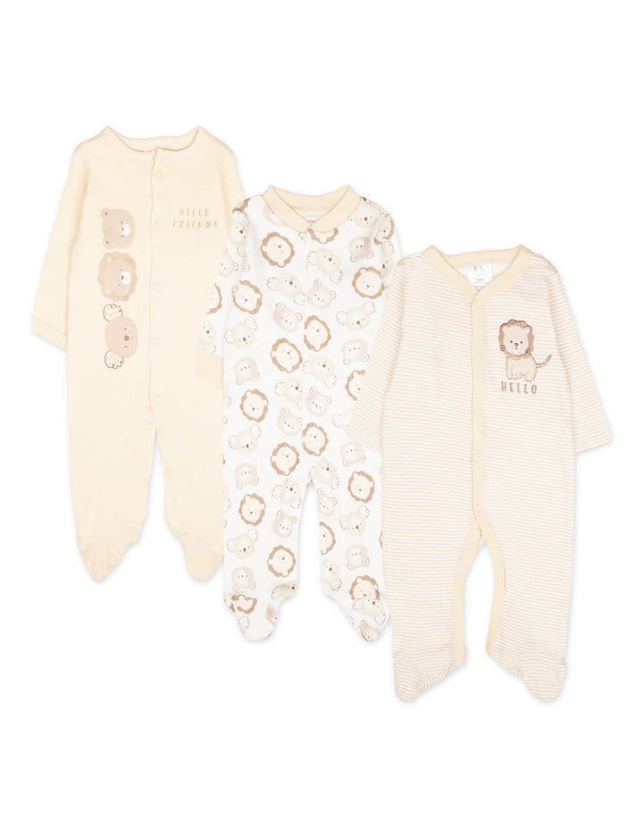 Infant Boy Sleepsuit Pack of 3 Hello Friends at Zubaidas