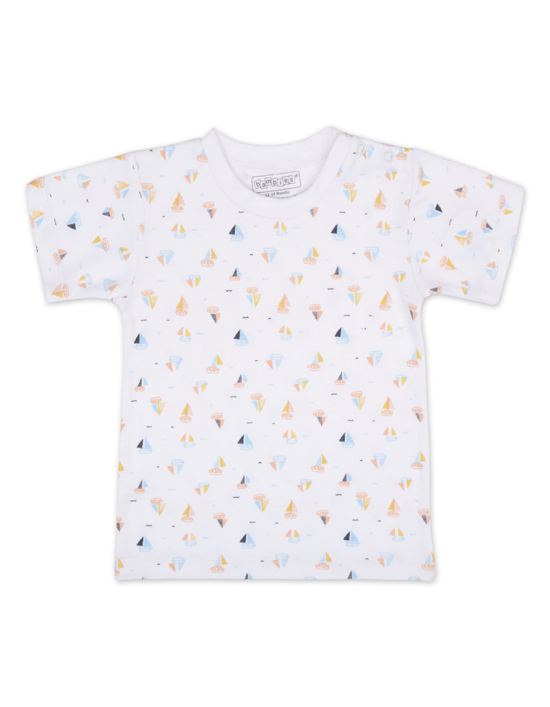 Infant Boy Summer 2 Piece Suit Set Bambies Sailboat White at Zubaidas Official Pakistan