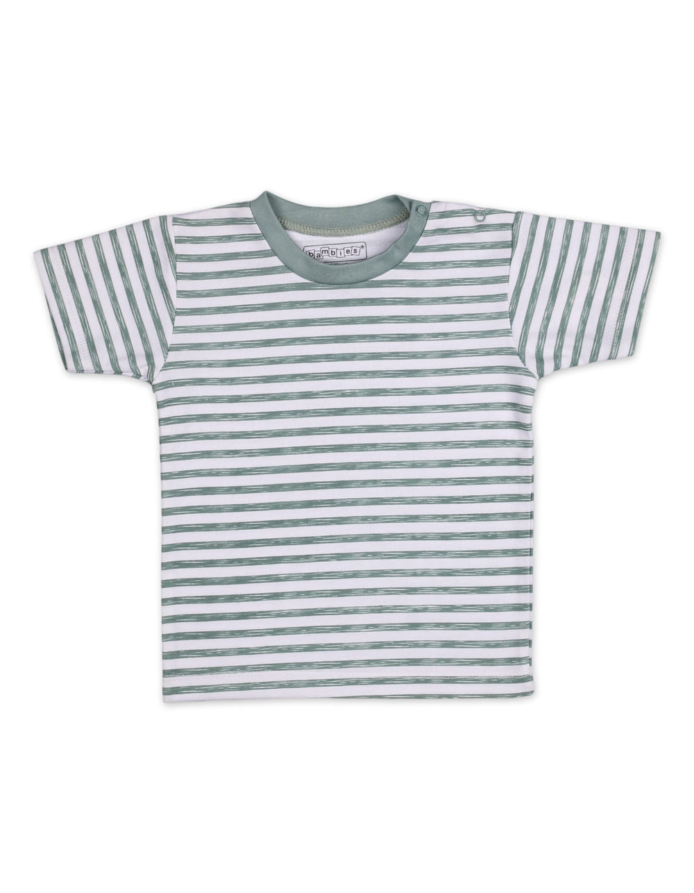 Infant Boy Summer 2 Piece Suit Set Bambies Stripes Green at Zubaidas Official Pakistan