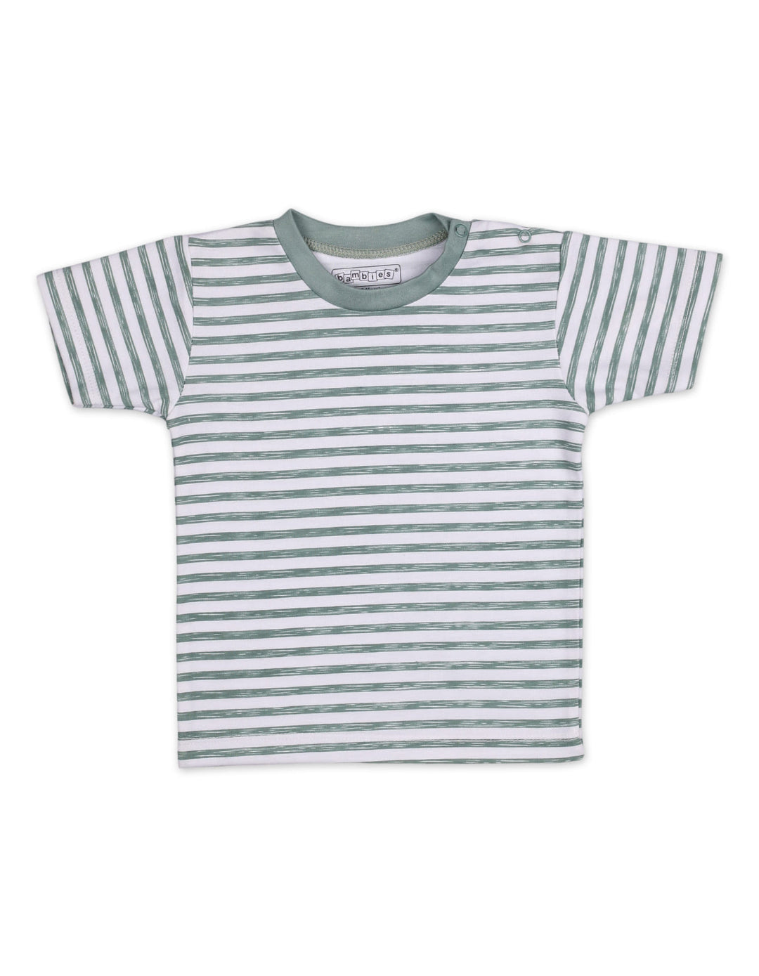 Infant Boy Summer 2 Piece Suit Set Bambies Stripes Green at Zubaidas Official Pakistan
