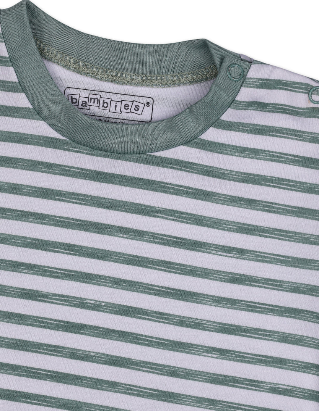 Infant Boy Summer 2 Piece Suit Set Bambies Stripes Green at Zubaidas Online Pakistan