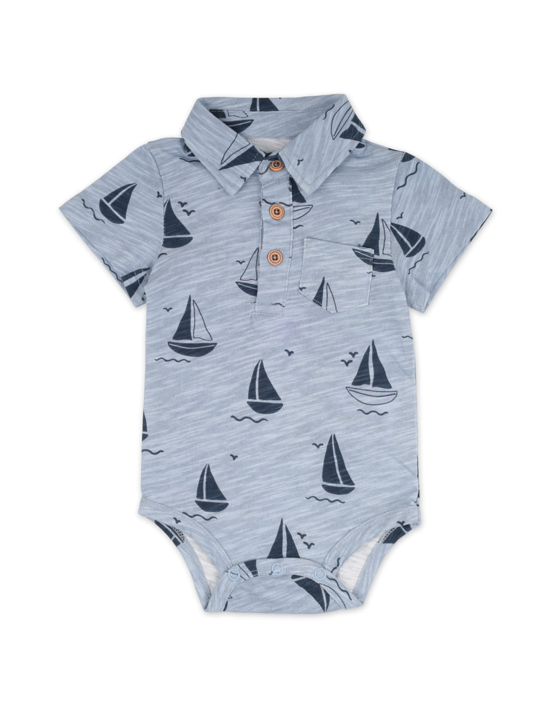 Infant Boy Summer 3 Pcs Suit Set Sailboat Print at Zubaidas Official Pakistan
