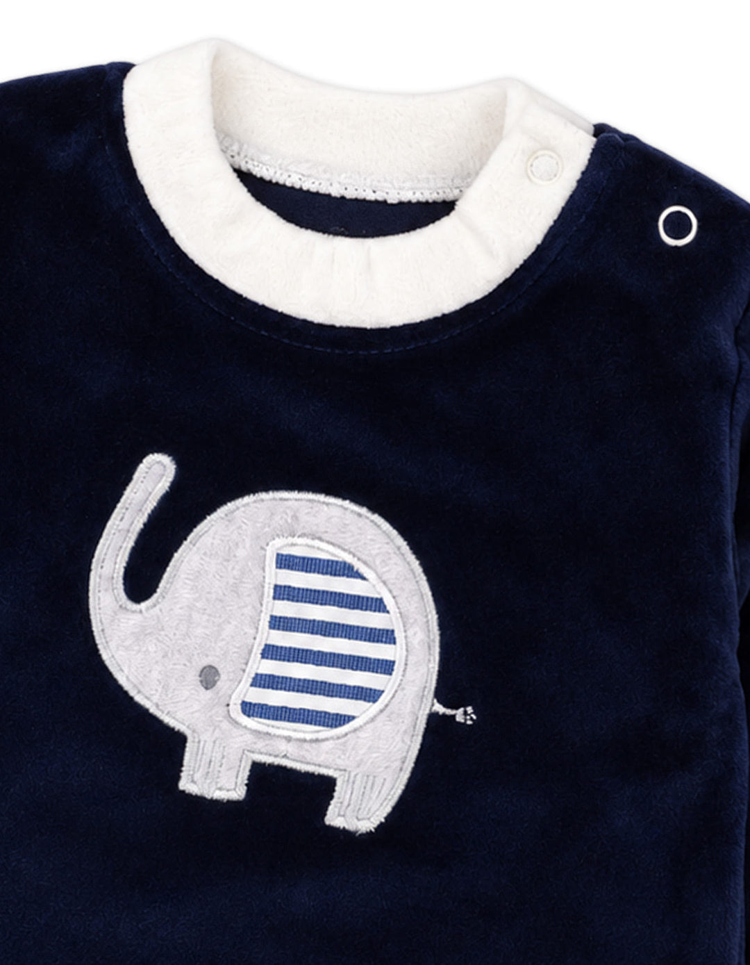 Infant Boy Winter 2 Pcs Suit Set Elephant Navy Blue and White at Zubaidas Online Pakistan