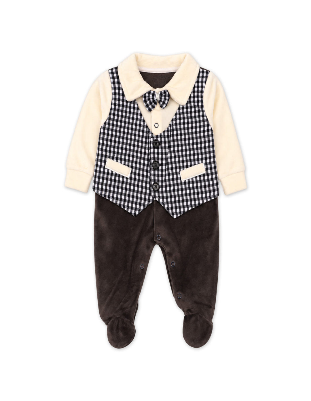 Infant Boy Winter Romper with Cap Black and Cream at Zubaidas Official  Pakistan