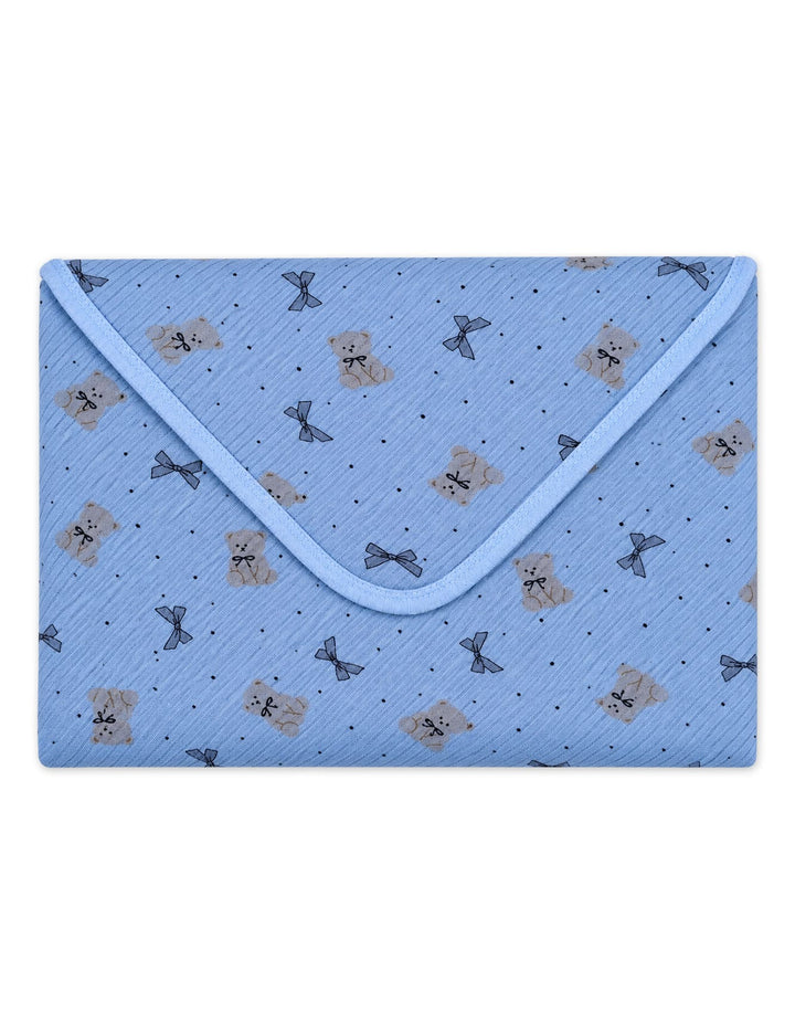 Infant Boy Wrapping Sheet Bear and Ribbon Blue at Zubaidas Best Online Baby and Kids Store in Pakistan