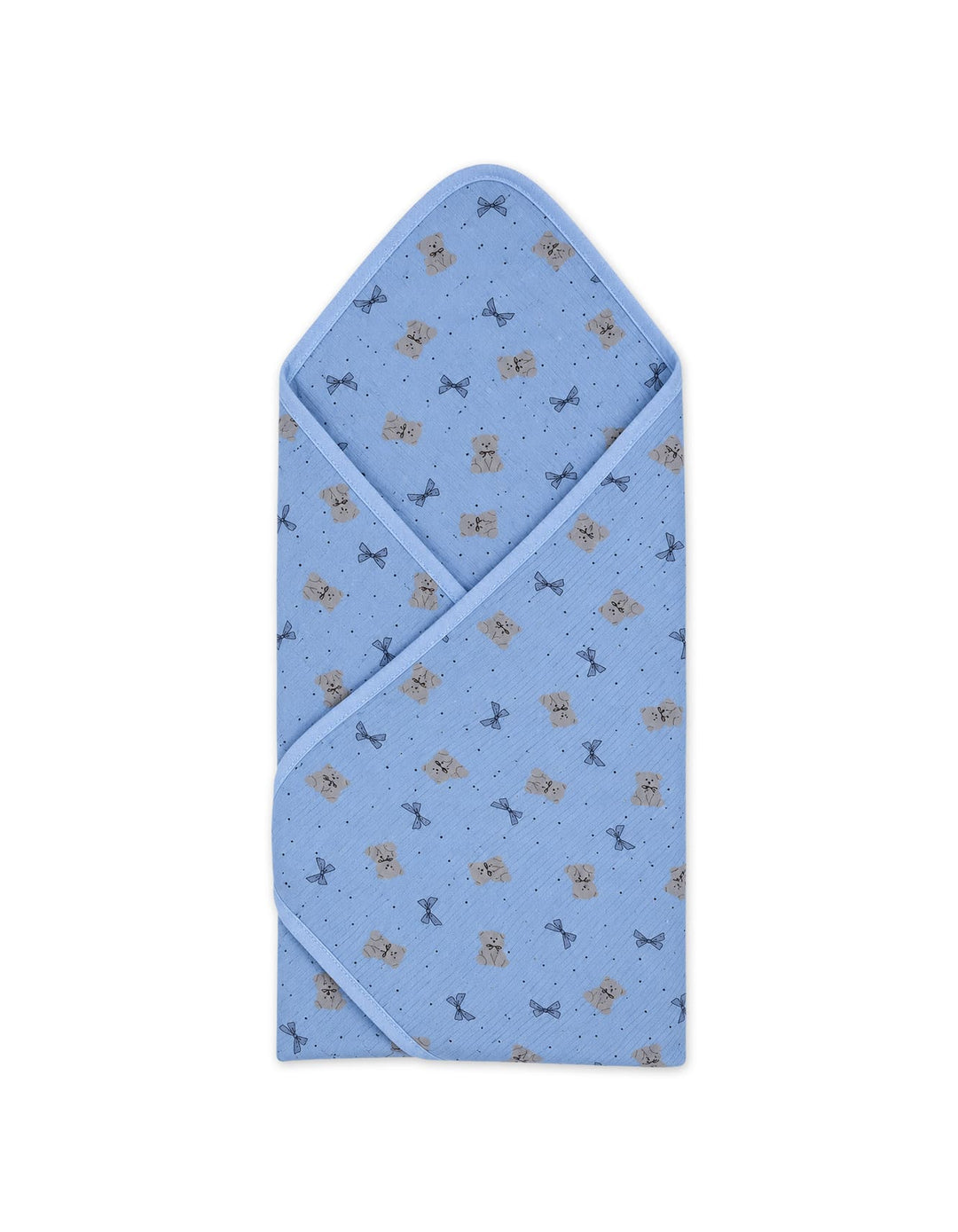 Infant Boy Wrapping Sheet Bear and Ribbon Blue at Zubaidas