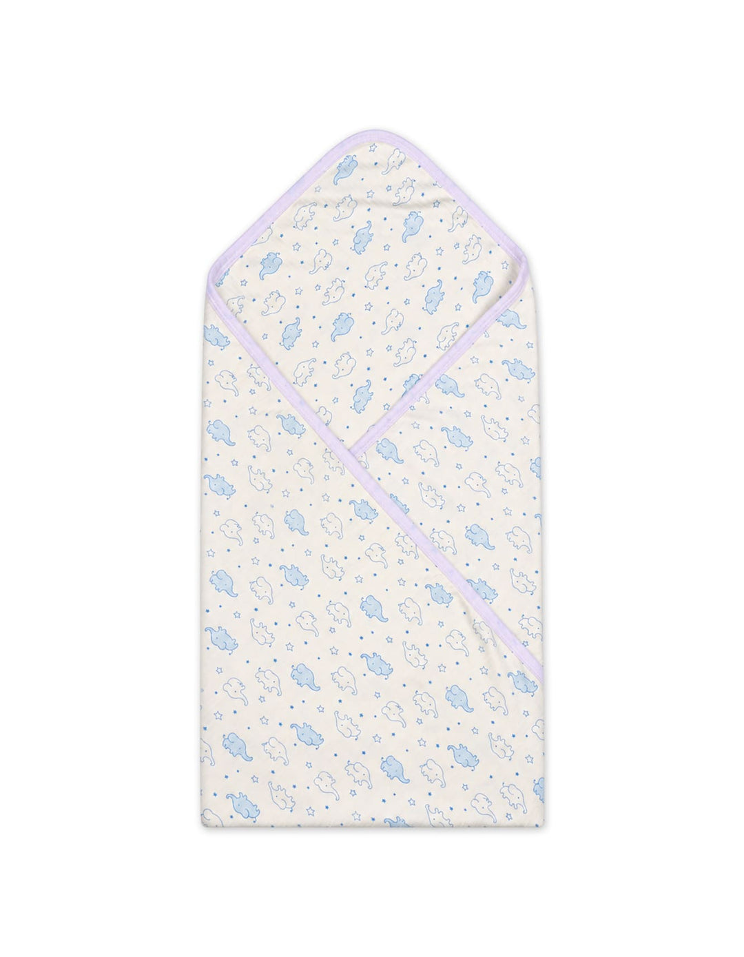 Infant Boy Wrapping Sheet Elephant Off White and Blue at Zubaidas