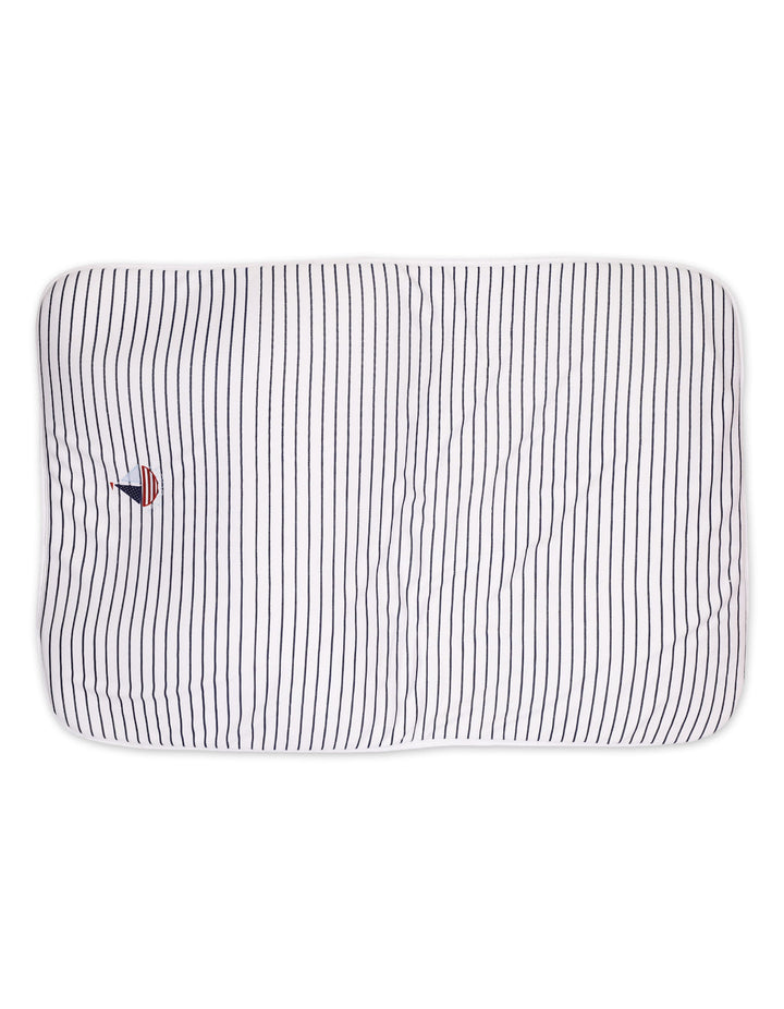 Infant Boys Changing Sheet Bambies Ocean Stripes Navy Blue at Zubaidas