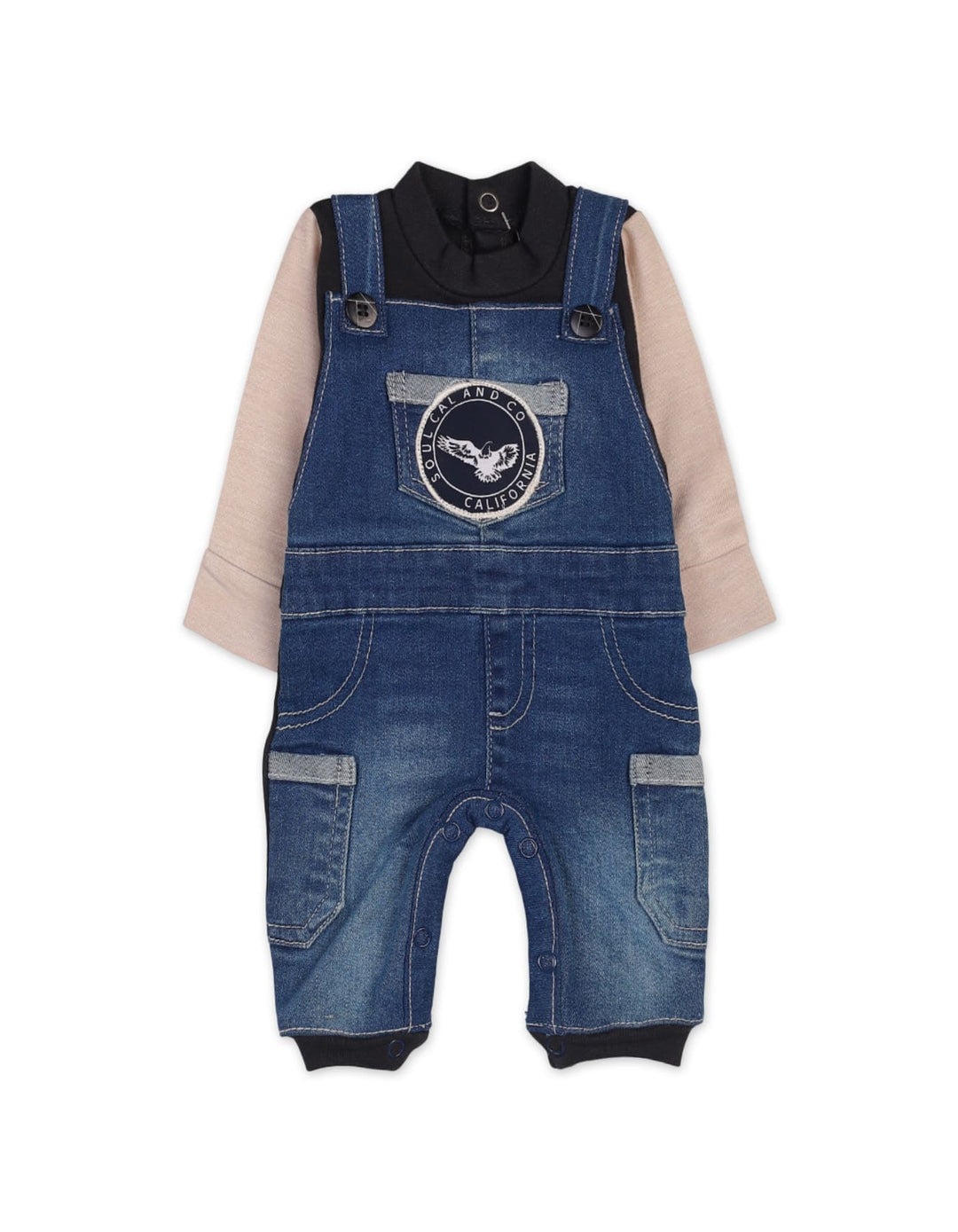 Infant Boys Denim Overall Rompers Bambies Blue at Zubaidas