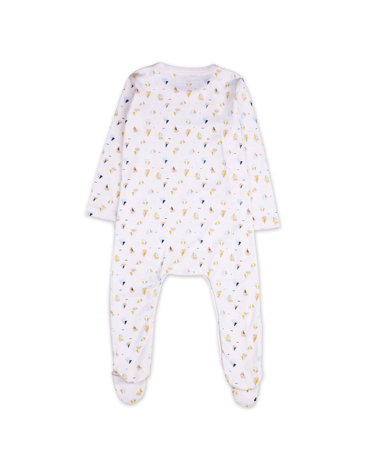Infant Boys Footed Sleepsuit Bambies Sailboat White at Zubaidas Online Pakistan