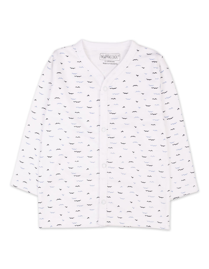 Infant Boys Night Suit Bambies Ocean Birds Printed White at Zubaidas Official Pakistan