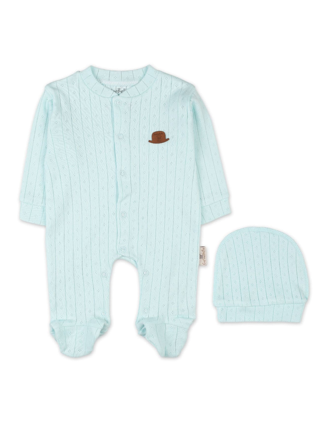 Newborn Boys Romper with Cap Blue Premium Turkish Collection at Zubaidas