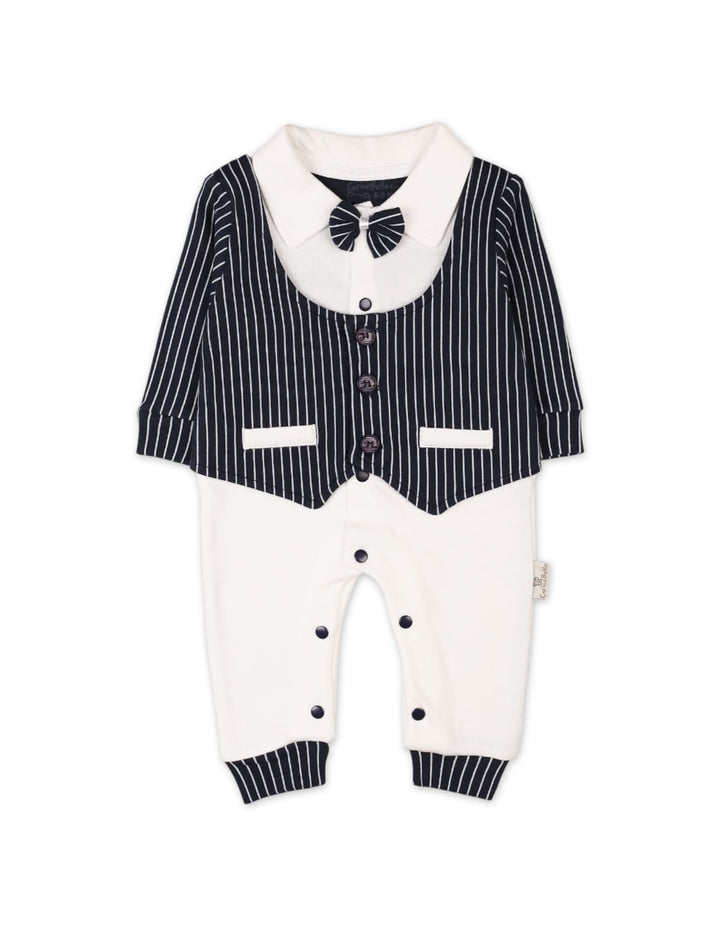 Infant Boys Romper with Cap White Stripes Premium Turkish Collection at Zubaidas Pakistan