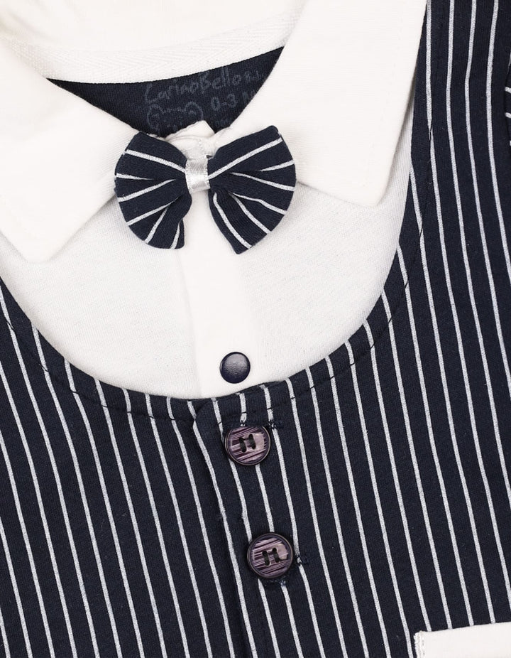 Infant Boys Romper with Cap White Stripes Premium Turkish Collection at Zubaidas Official Pakistan