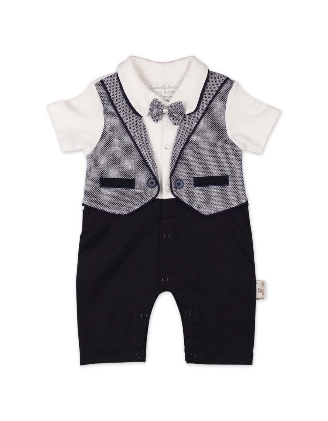 Infant Boys Summer Romper with Cap Black Grey Premium Turkish Collection at Zubaidas Official Pakistan