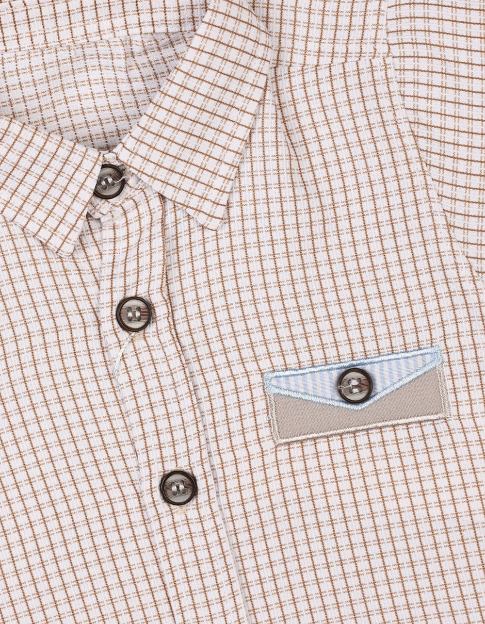 Infant Boys Summer Suit Beige Checked Premium Turkish Collection at Zubaidas Official Pakistan