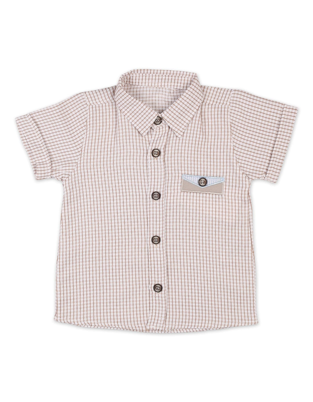 Infant Boys Summer Suit Beige Checked Premium Turkish Collection at Zubaidas Online Pakistan