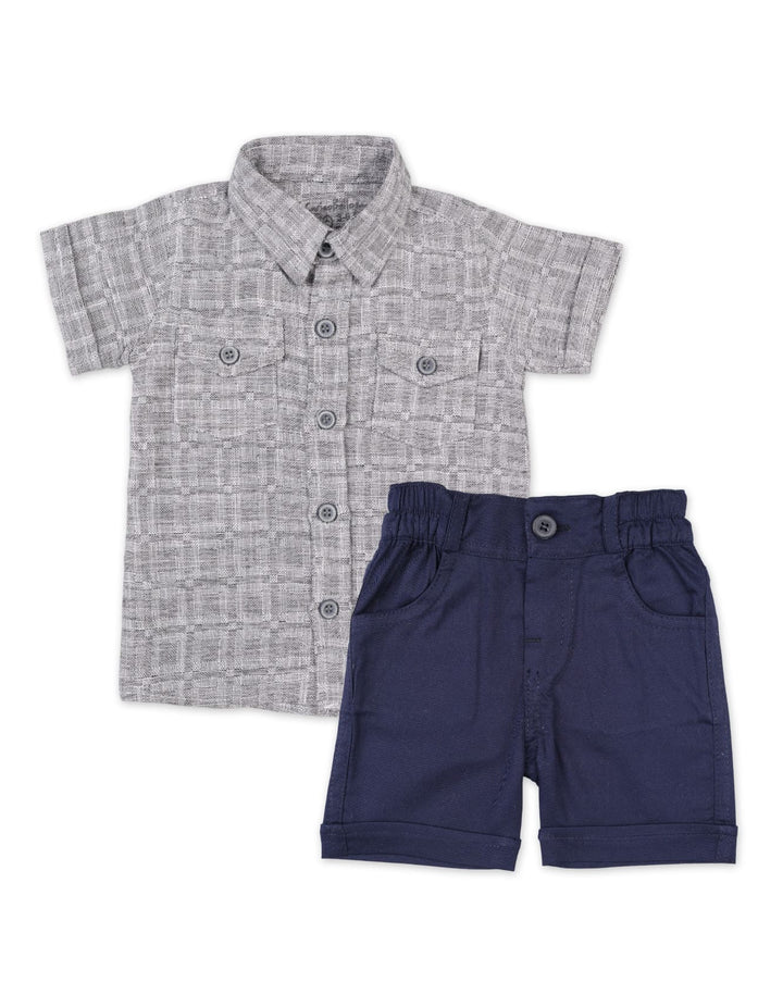 Infant Boys Summer Suits Grey Navy Premium Turkish Collection at Zubaidas