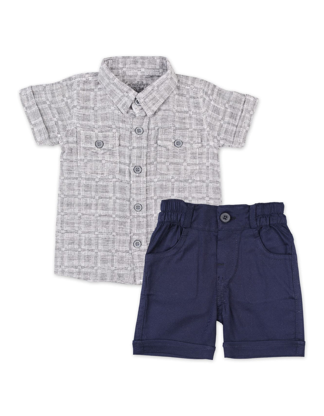 Infant Boys Summer Suits Light Grey Navy Premium Turkish Collection at Zubaidas