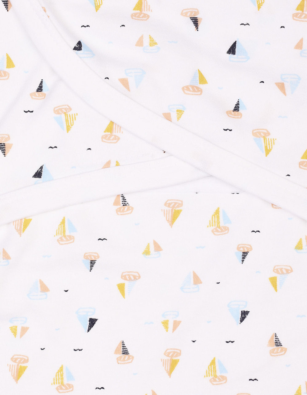 Infant Boys Swaddling Sheet Bambies Ocean Ships Printed White at Zubaidas Official Pakistan