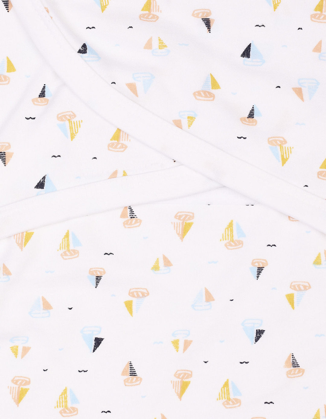Infant Boys Swaddling Sheet Bambies Ocean Ships Printed White at Zubaidas Official Pakistan