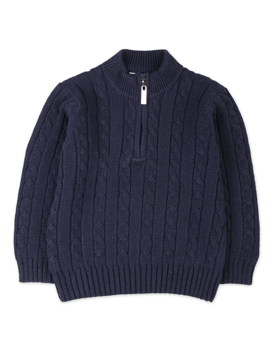 Infant Boys Winter Knitted Zip Neck Pullovers Bambies Navy Blue at Zubaidas