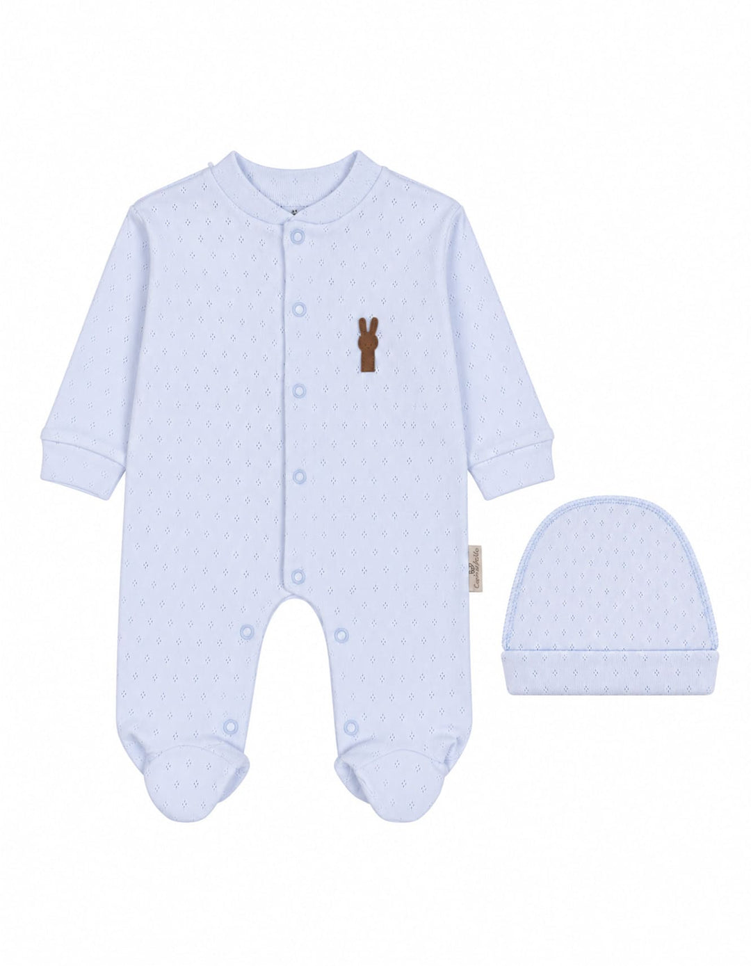 Infant Boys Winter Romper with Cap Light Blue at Zubaidas