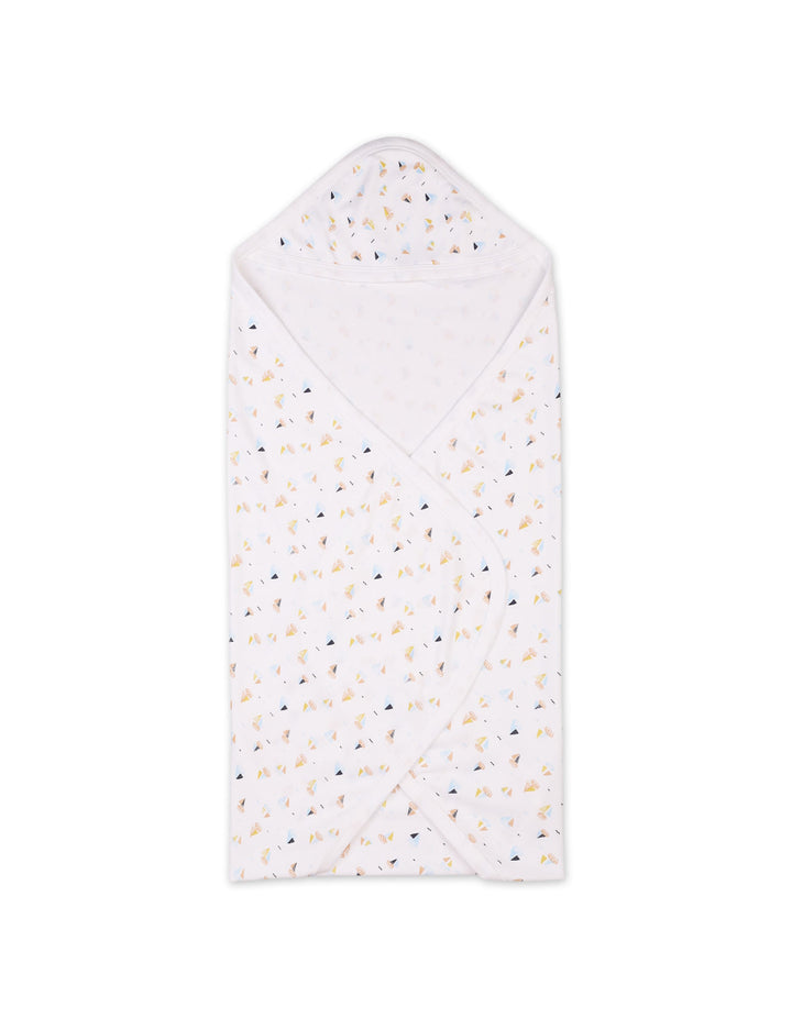 Infant Boys Wrapping Sheet Bambies Ocean Ships Printed White at Zubaidas