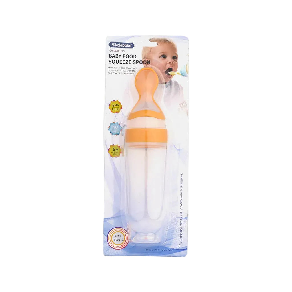 Infant Food Squeeze Spoon Feeder Yellow at Zubaidas