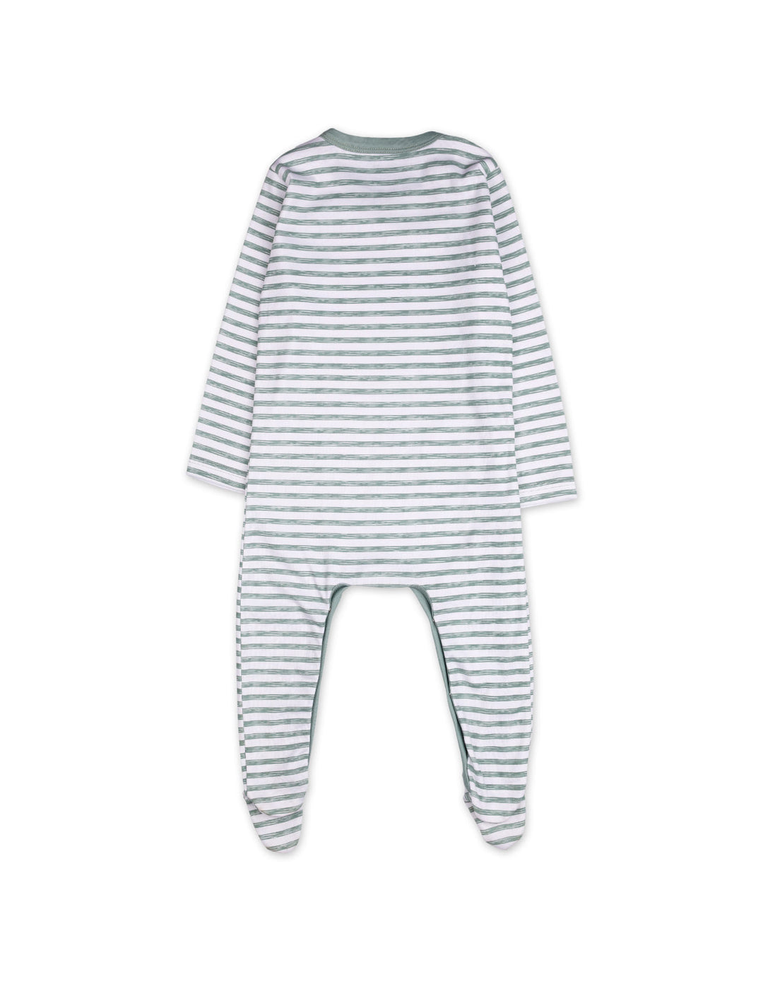 Infant Footed Sleepsuit Bambies Stripes Green and White at Zubaidas Online Pakistan