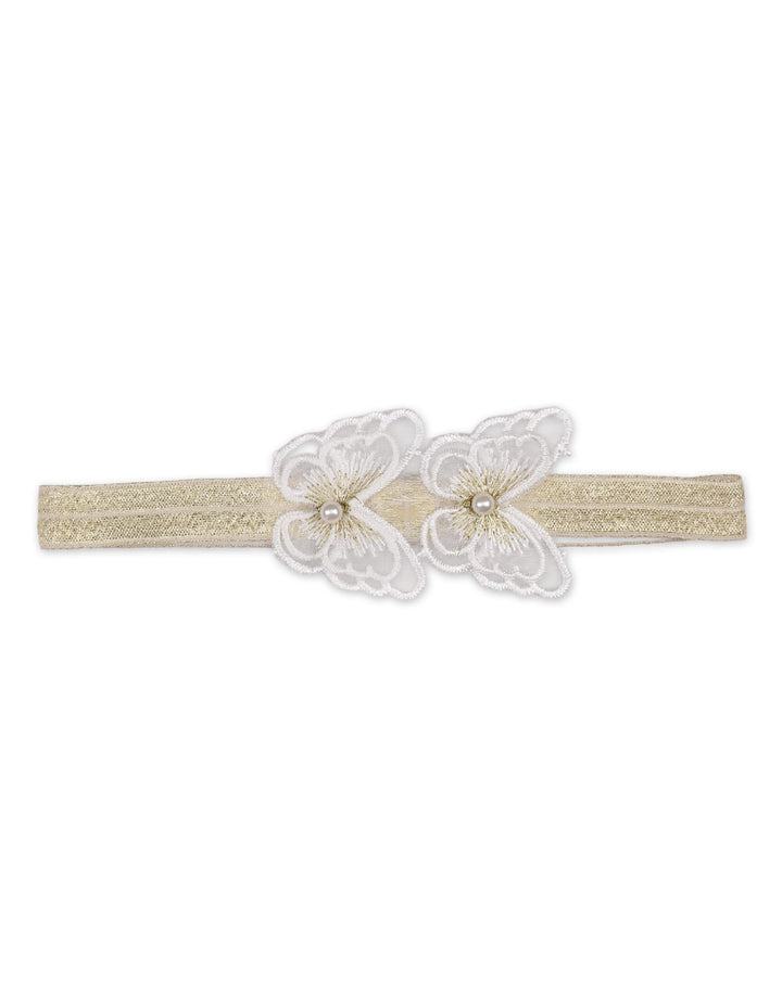 Infant Girl 2 Pcs Headband and Socks Set Butterfly Gold at Zubaidas Online Pakistan