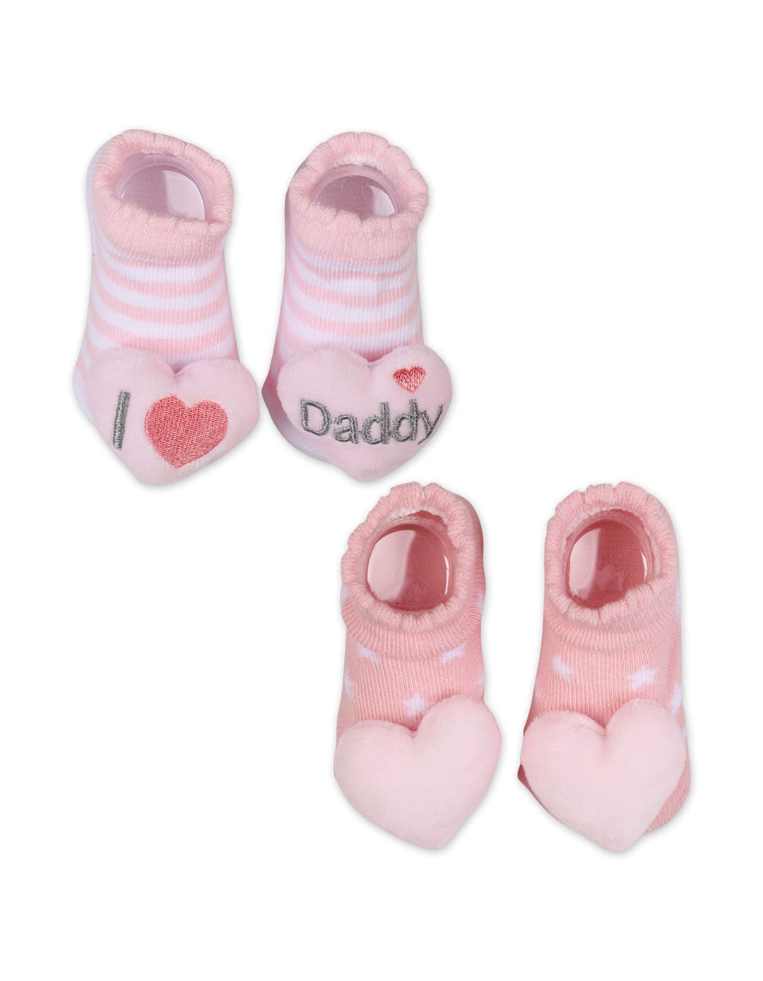 Infant Girl 2 Pcs Rattle Booties I Love Daddy at Zubaidas