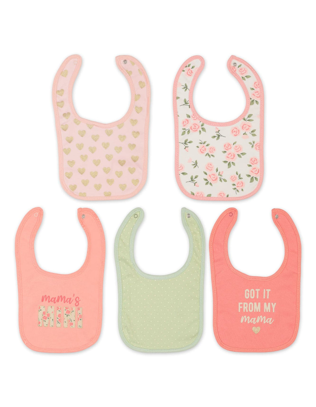 Infant Girl 5 Piece Bibs Set Mama's Mini at Zubaidas