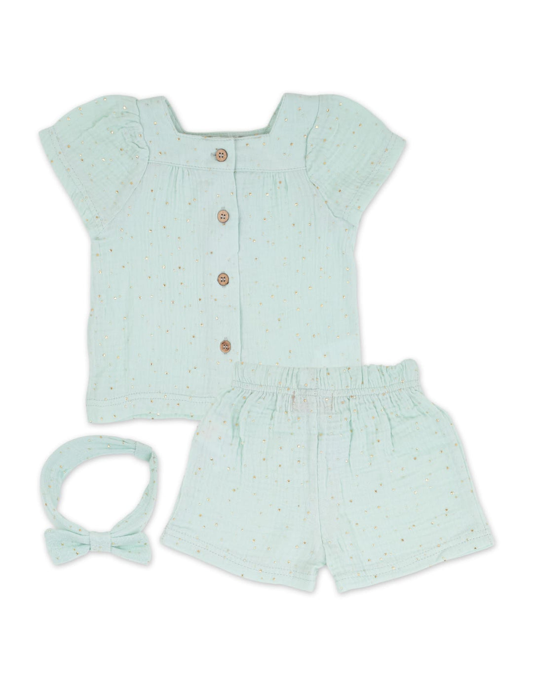 Infant Girl and Girl Summer 3 Pieces Suit Set Mint Green at Zubaidas