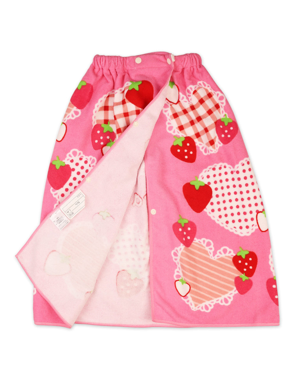 Infant Girl Bathrobe Strawberry and Heart Print Pink at Zubaidas Official Pakistan