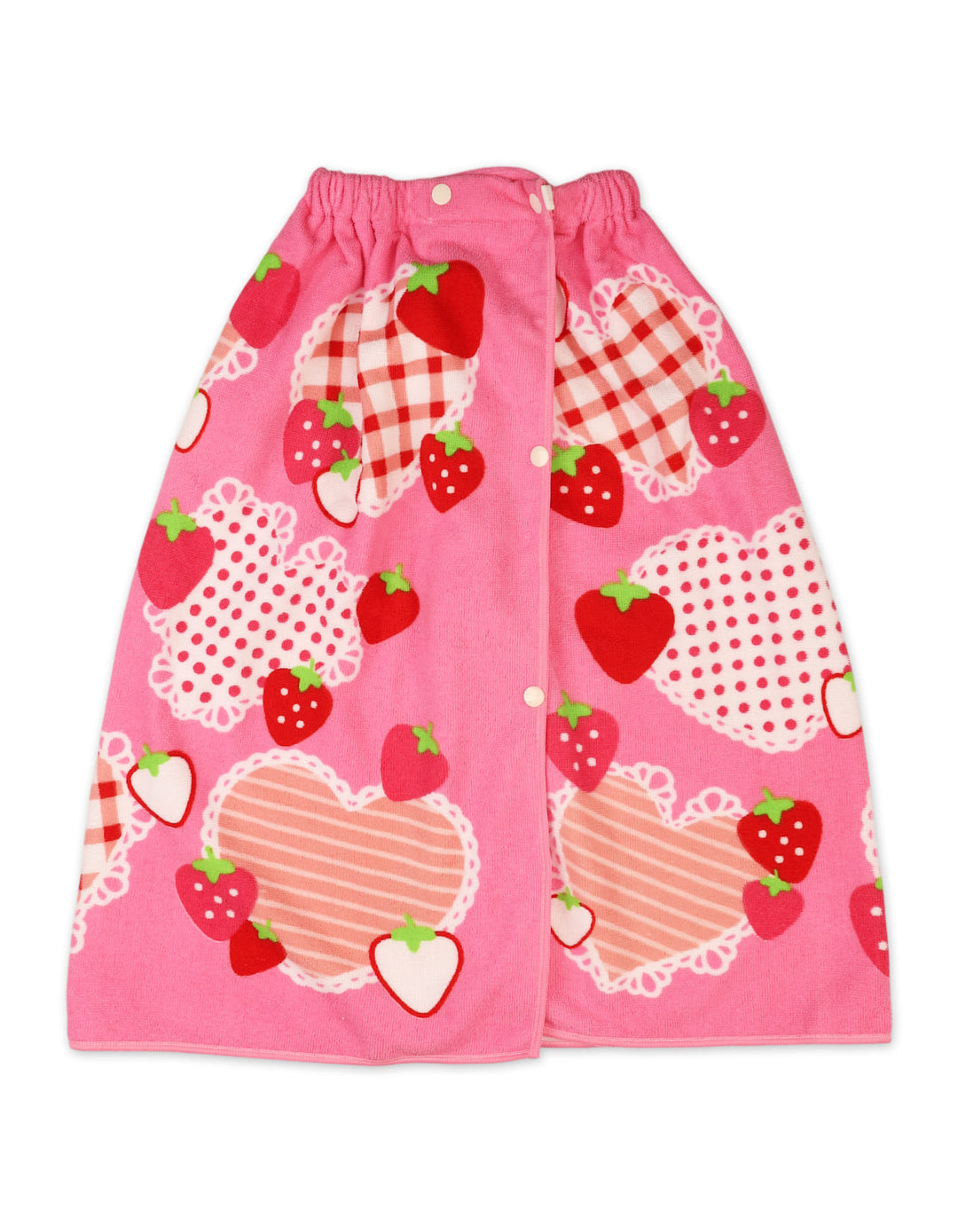 Infant Girl Bathrobe Strawberry and Heart Print Pink at Zubaidas
