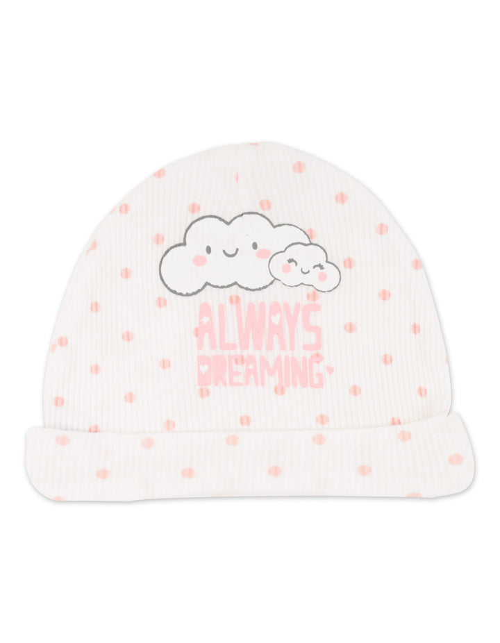 Infant Girl Cap Pack of 3 Always Dream Pink at Zubaidas Official Pakistan